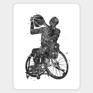 Wheelchair basketball black and white Sticker